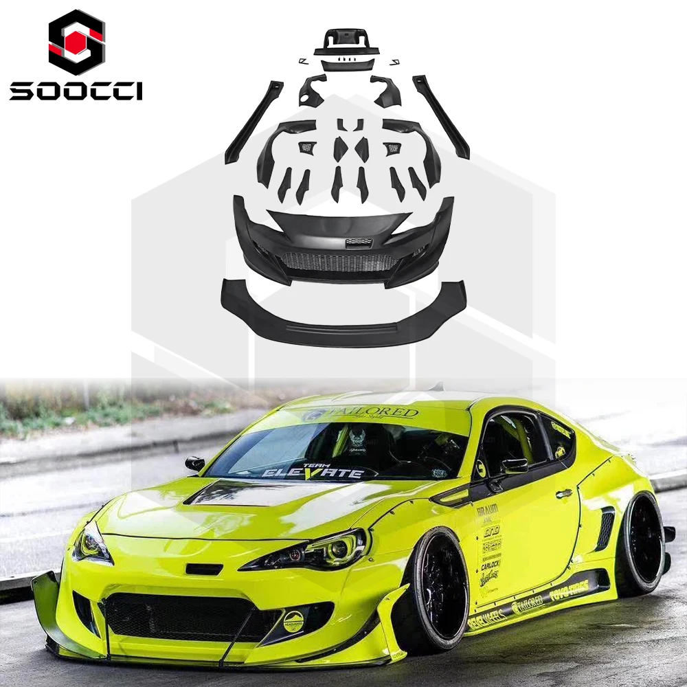 Rocket Bunny V3 Style Wide Body Kit For Toyota GT86 Subaru BRZ ZN6 Front Bumper Fenders Side Skirts Diffuser Spoiler