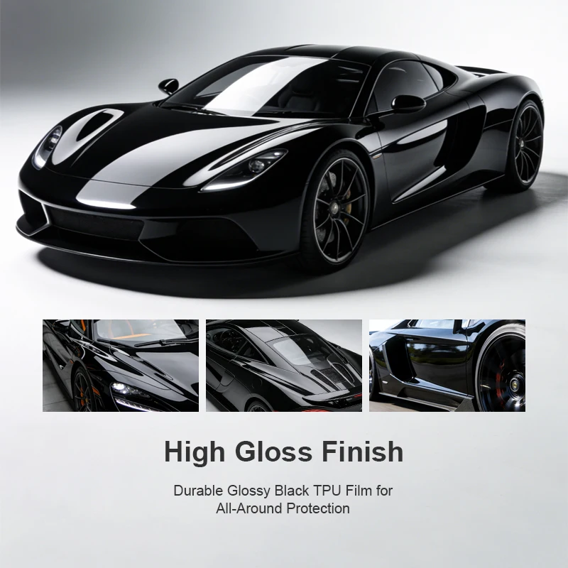 Satin Black Car Wrap Film Premium Vinyl Wrap Film Air Release Easy Apply Automotive Color Change Tpu Ppf Film