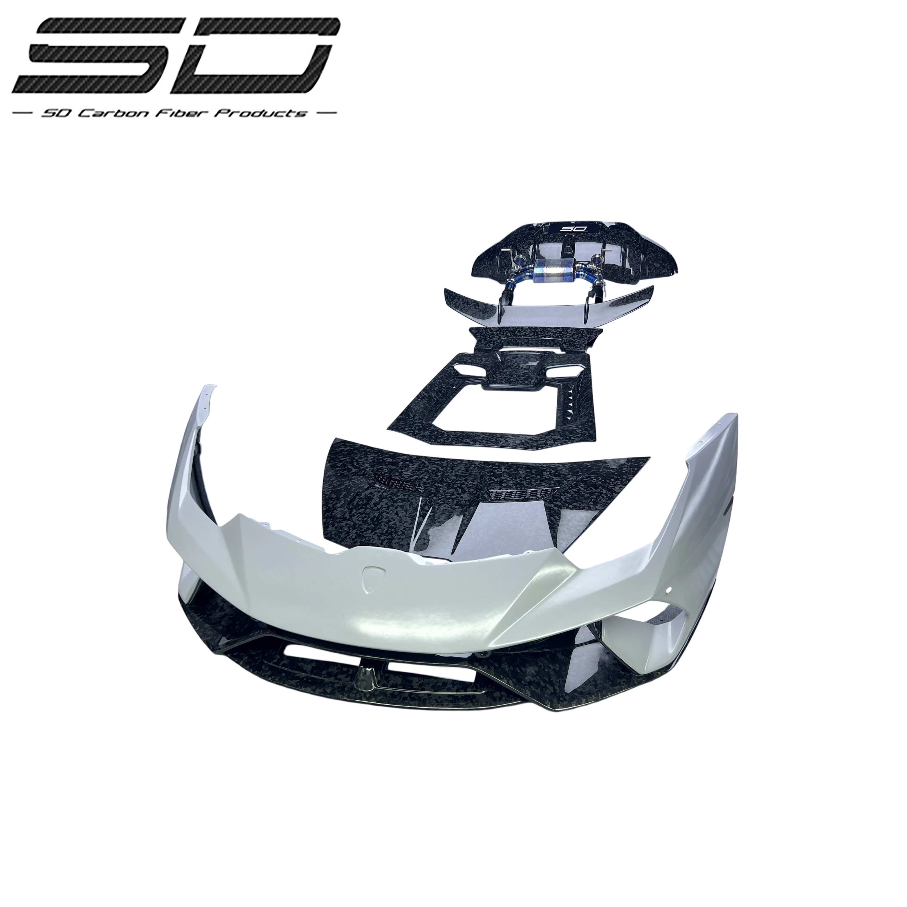 Sd Carbon Fiber Forged Carbon Body Kit Rear Bumper Custom Car Accessories For Lambor Huracan Lp610/580 Performante Conversion