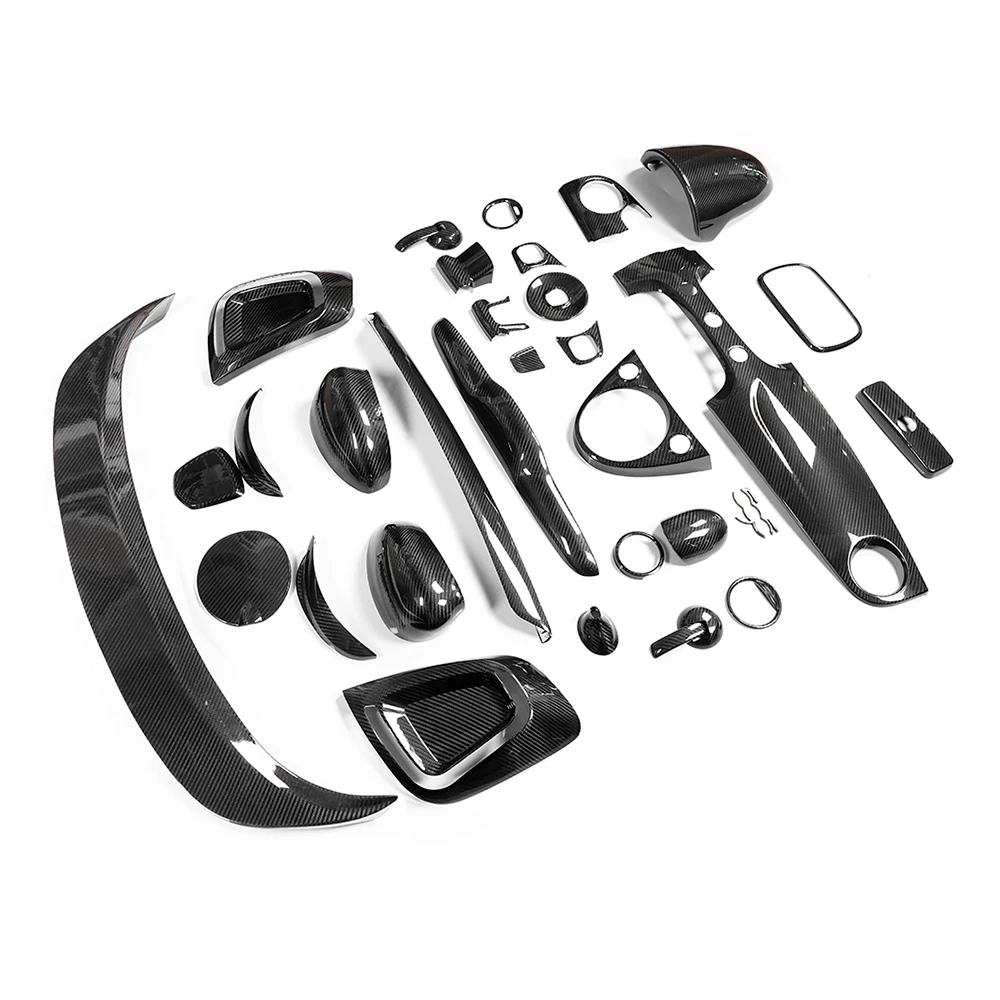 Shasha Carbon Fiber Full Interior Accessories Trim Cover For Fiat 500 Abarth 595