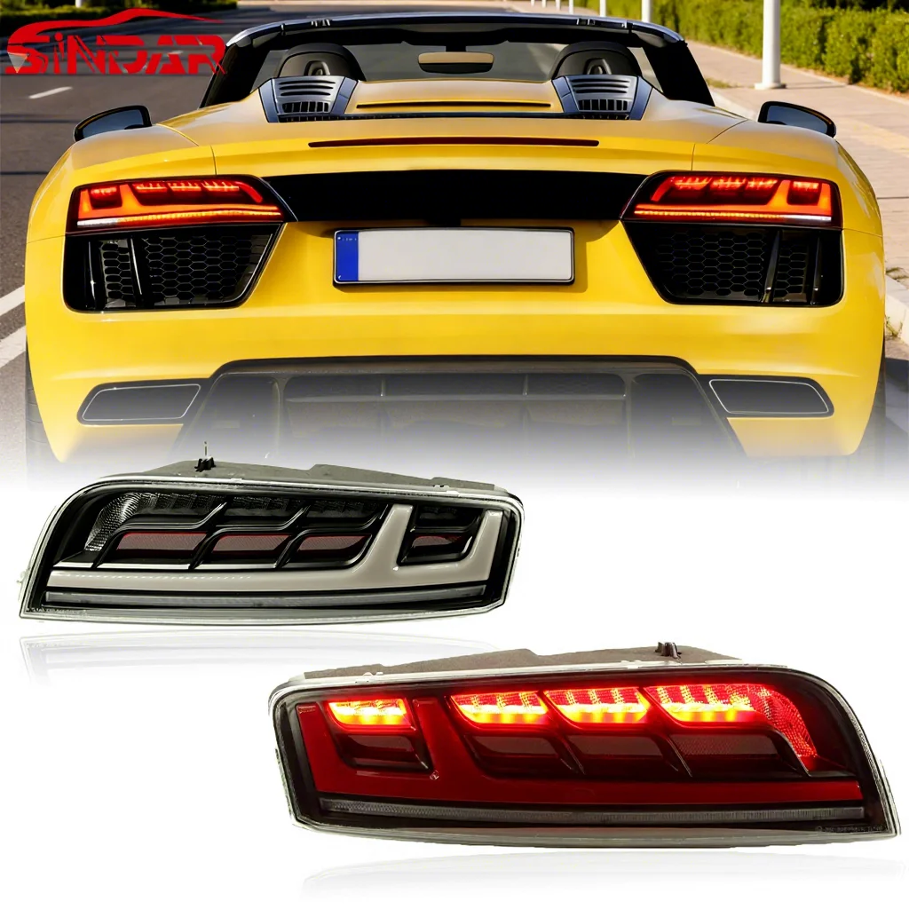 Sindar Auto Led Taillight Assembly Tail Lamp Accessories For Audi R8 V10 5.2 Fsi 2008-2016 1th Gen Upgrade To 2th Gen Taillight