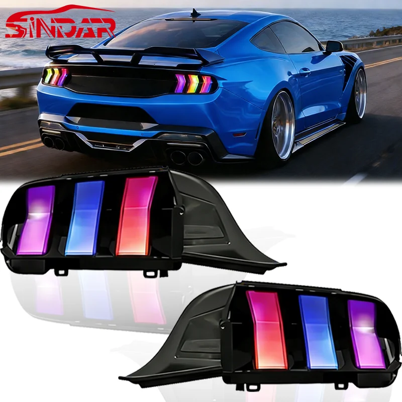 Sindar Auto Rgb Taillights Assembly Led Tail Lamp Accessories For Ford Mustang S650 2024-2025 New Upgrade Modified Car Lights
