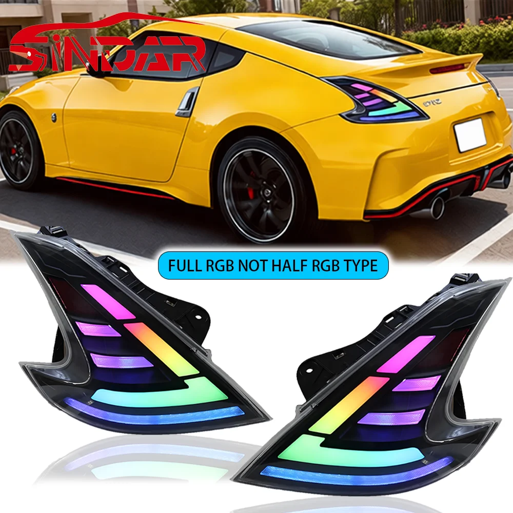 Sindar Car Rgb Taillights Assembly For Nissan 370z 2008-2019 Upgrade Modified Led Projector Tail Lamp Accessories 2010 2011