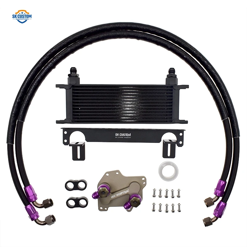 Sk Custom Aluminum 13 Rows Oil Cooler Kit For Vw Cc Tt Golf Mk6 Mk7 Audi A1 A3 Q3 Skoda 1.6 2.0 Tdi