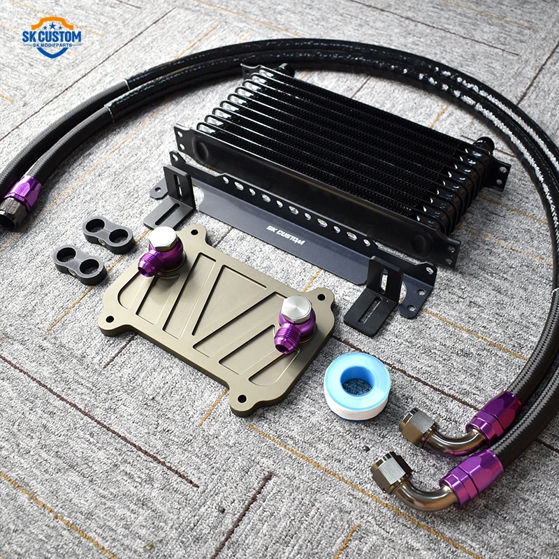 Sk Custom Aluminum Engine Oil Cooler Kit For Porsche Cayenne Turbo 4.5t 9pa 955 Coolat System