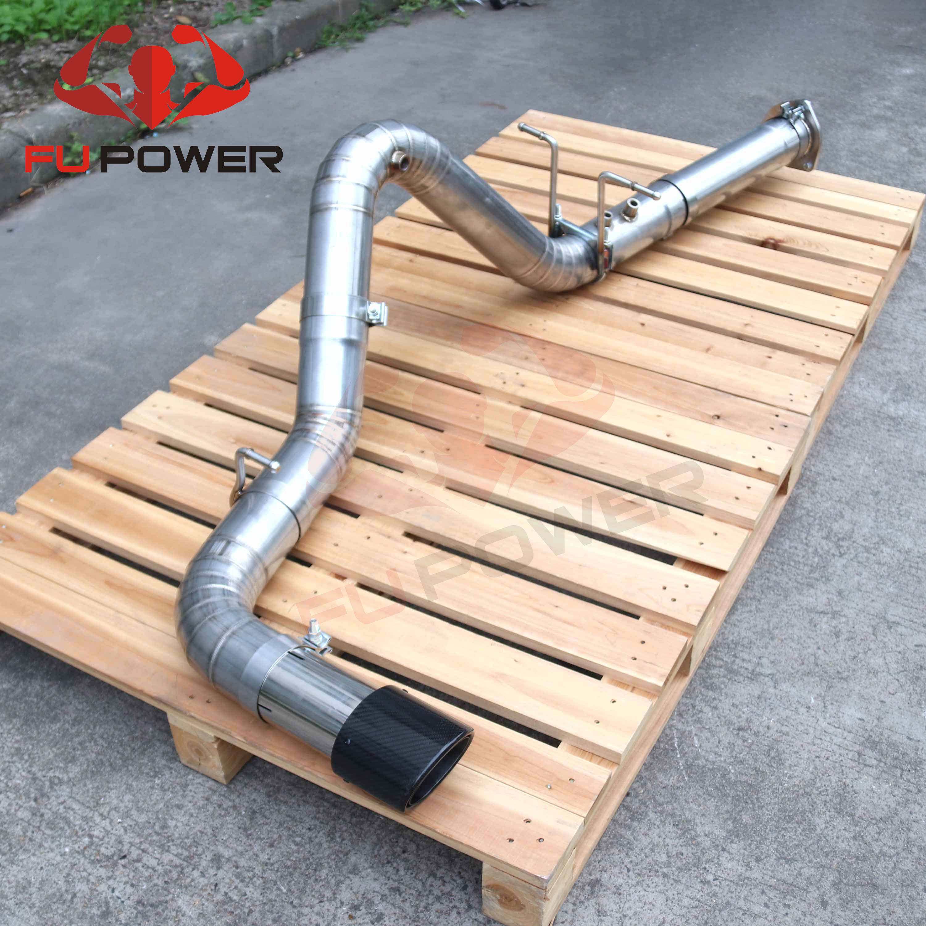 STAINLESS STEEL EXHAUST SYSTEM 2007-2019 Chevrolet Silverado 2500 3500 HD 6.6 Turbo GMC 6.6L CAT-BACK EXHAUST WITH POLISHED TIP ZSH