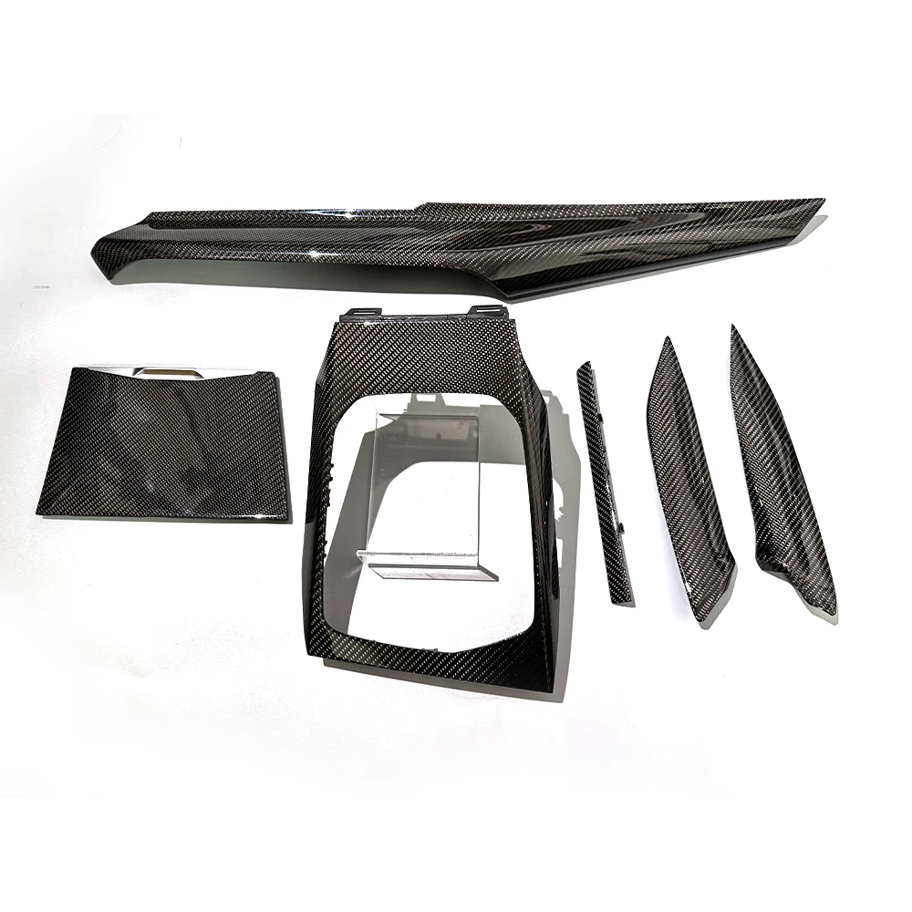 Suitable For 20-25 New Bmw Carbon Fiber Center Console Interior Door Panel Six Piece Set Non-destructive Replacement Upgrade