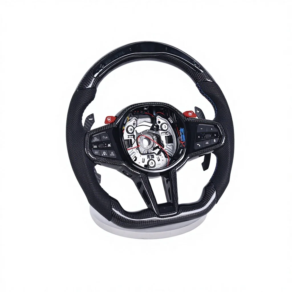 Suitable For 2020-2024 Bmw M2/m3/m4 X3 X5 G87 G80 G82 G20 G21 Carbon Fiber Leather Steering Wheel Sports Performance Lci Design