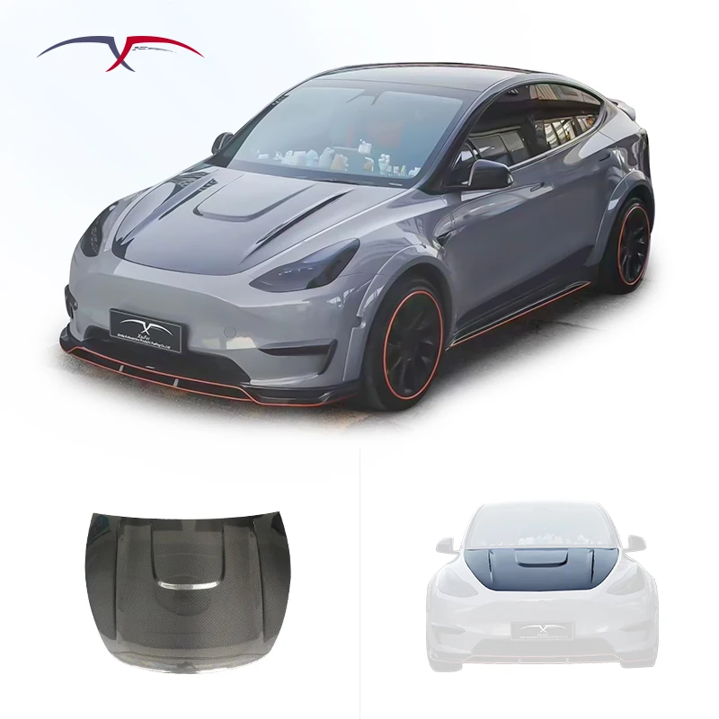 Suitable For Tesla Model Y Body Kit Modification And Upgrade Of New Carbon Fiber Engine Cover Car Hood Auto Parts
