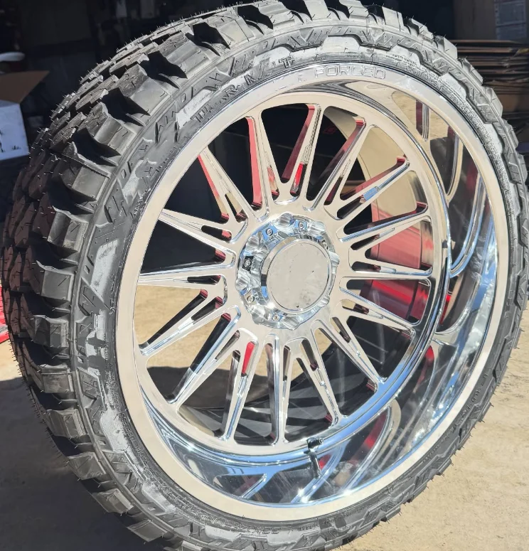 Super Single Forged Truck Wheels 22x12 22x14 24x12 24x14 26x16 Polish Forged 4x4 Concave 8x200