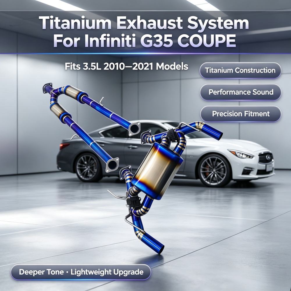 TA1 Titanium Alloy Catback Exhaust Pipes Valve Muffler for Infiniti G35 COUPE 3.5L 2010-2021