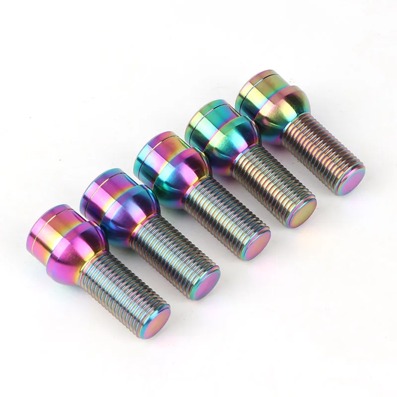 Titanium Alloy Wheel Bolts High Strength Anti-corrosion Extreme Temperature Resistance Wheel Screws Suit For Audi Benz Bmw Vw
