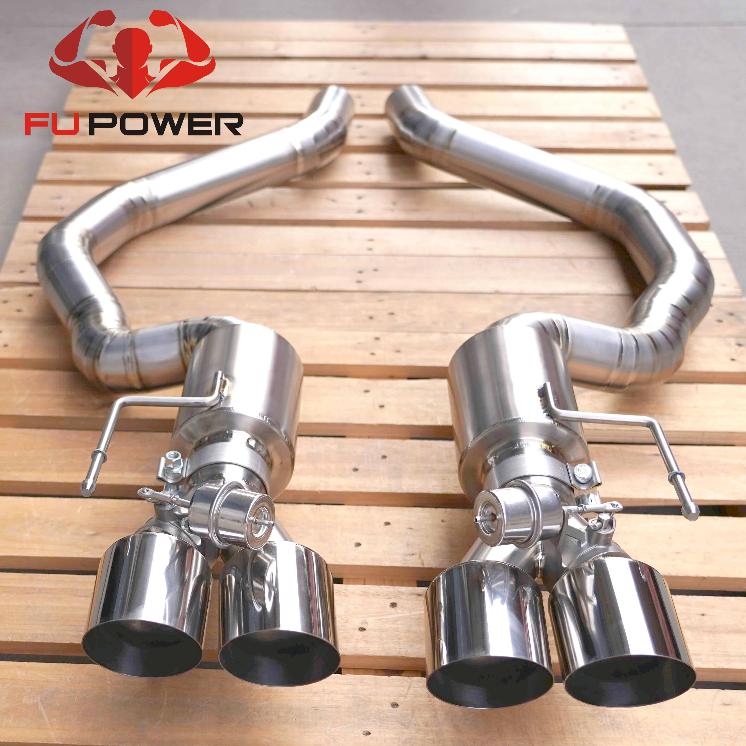 Titanium Exhaust Valved Dual Muffler Tips system For Chevrolet Corvette Z06 / Chevrolet Corvette C6