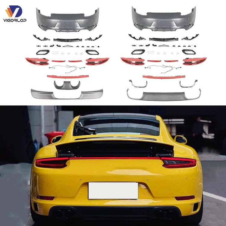 Top Auto Car Parts Body Kits Rear Bumper Manufacturer For Porsche 991 911 2012-2019 Upgraded With Full-width Taillight