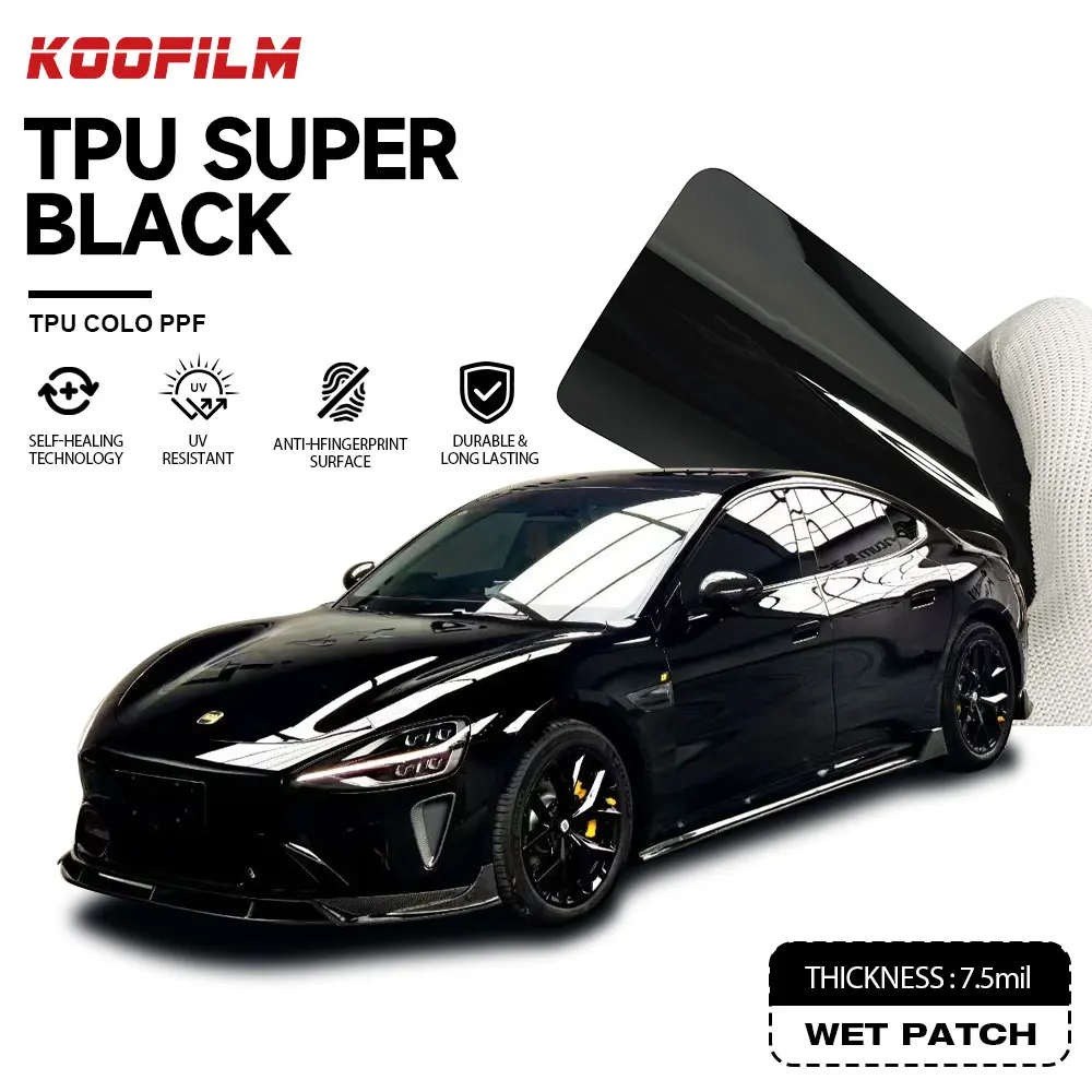 Tpu Super Black Color Ppf Protective Car Wraps Black Films Wrapping Car Sticker Paint Protection Film