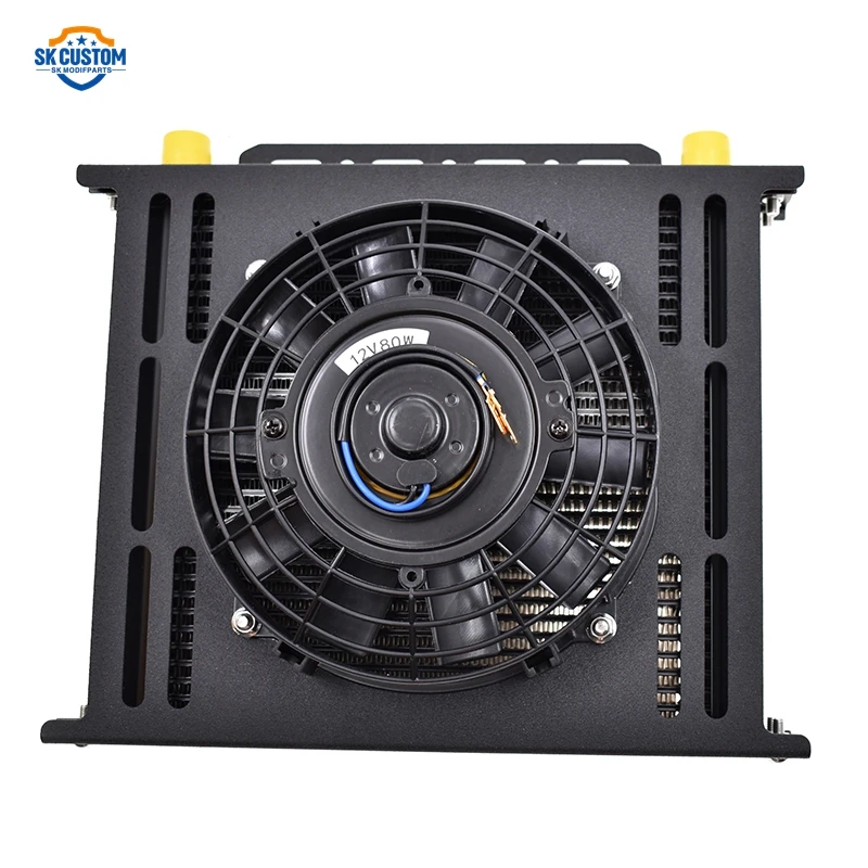 Universal Engine Oil Cooler Fan Kit For Car Modification An10 Interface 13/15/25/30 Row+7" Electric